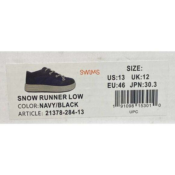 Swims Snow Runner Low Shoes Sneakers Trainers Navy/Black Men\'s Size 13 NEW NIB5 main image 4